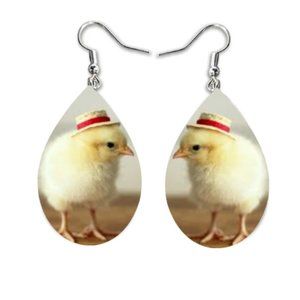 Baby Chick Teardrop Earrings